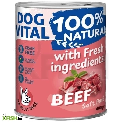 Dog Vital Konzerv 100% Natural Soft Paté Beef Marha 400g 1db/csomag