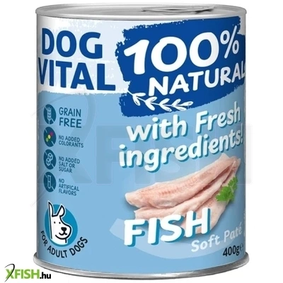dog vital konzerv 100% natural soft paté fish hal 400g 1db/csomag