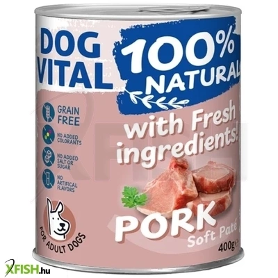 Dog Vital Konzerv 100% Natural Soft Paté Pork Sertés 400g 1db/csomag