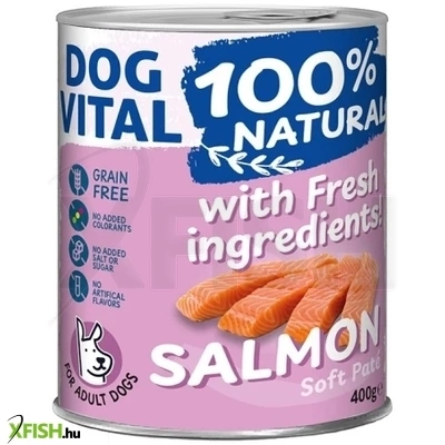 dog vital konzerv 100% natural soft paté salmon lazac 400g 1db/csomag
