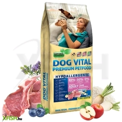 Dog Vital Hipoallergén Adult Mini Szárazeledel Kutyák Részére Bárány Alma Bogyós Gyümölcs 12+2Kg