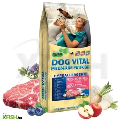 Dog Vital Hipoallergén Adult Mini Szárazeledel Kutyák Részére Sertés Alma Bogyós Gyümölcs 12+2Kg