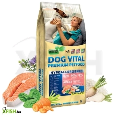Dog Vital Hipoallergén Adult Mini Szárazeledel Kutyák Részére Lazac Répa Spenót 12+2Kg