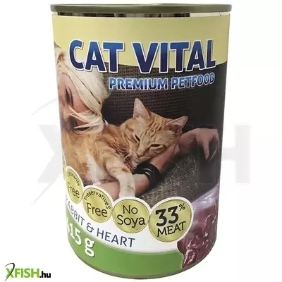 cat vital konzerv nyúl+szív 415gr, 24 db/csomag