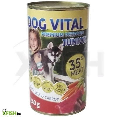 Dog Vital Junior Konzerv Beef Carrot Marhás Répás 1240g 1db/csomag