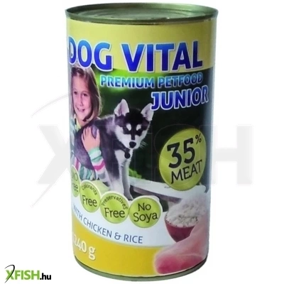 Dog Vital Junior Konzerv Chicken Rice Csirkés Rizses 1240g 1db/csomag