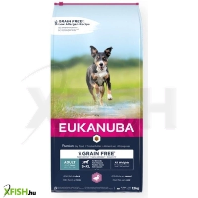 Eukanuba Adult Száraztáp Grain Free All Breeds Duck Kacsa 12000g