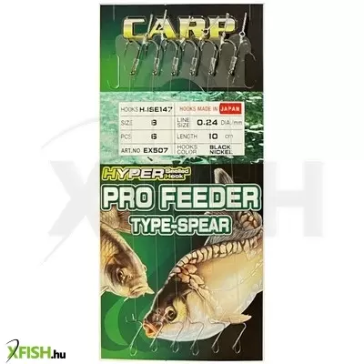 Hayabusa Iseama Carp Előkötött Feeder Horog Csalitüskével 8-as 6db/csomag