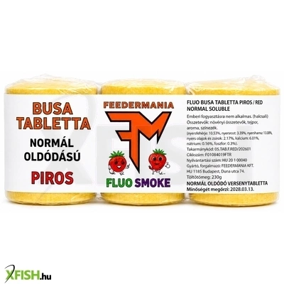 Feedermánia Fluo Smoke Busa Tabletta Normál Oldódású Piros 230g