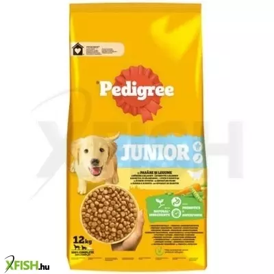PEDIGREE száraz Junior M/L Baromfi&Zöldség 10+2kg