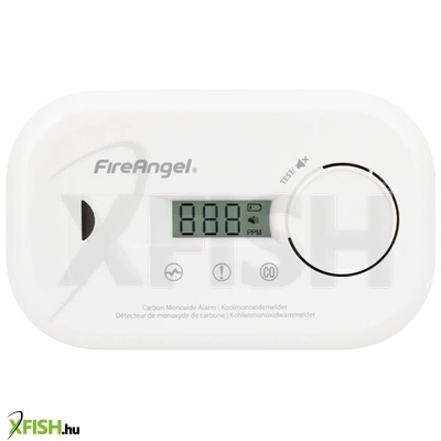 fireangel fa6812-eu szén-monoxid vészjelző, cserélhető elem, 10 év várható üzemidő, lcd kijelző, fehér