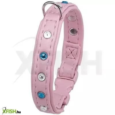 Ferplast strasszköves műbőr kutya-macska nyakörv - rózsaszín, XS-S