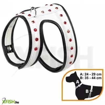 Ferplast strasszköves műbőr kutyahám - fehér, XS-S