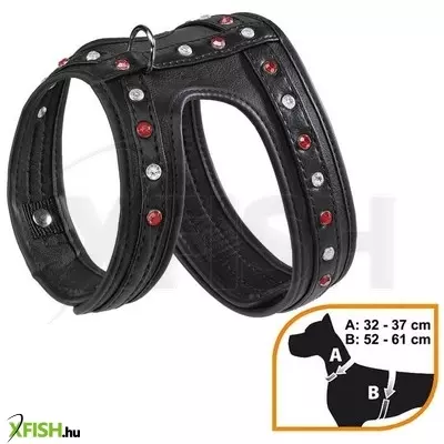 Ferplast strasszköves műbőr kutyahám - fekete, M