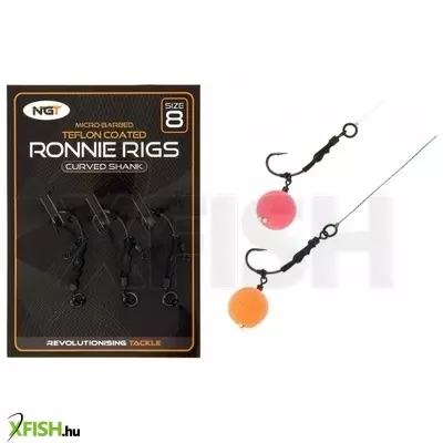 Ngt Ronnie Rig & Teflon Hooks Bojlis Előke 6 3 db/csomag