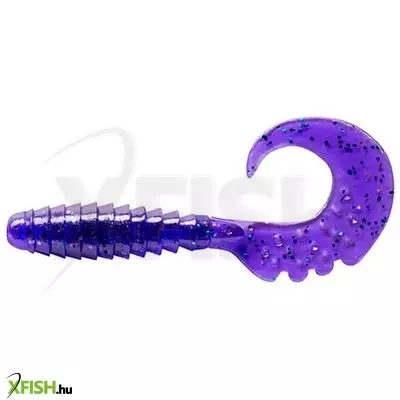 Fishup Fancy Grub Twister Dark Violet Peacock Silver 6.4cm 10db/csomag