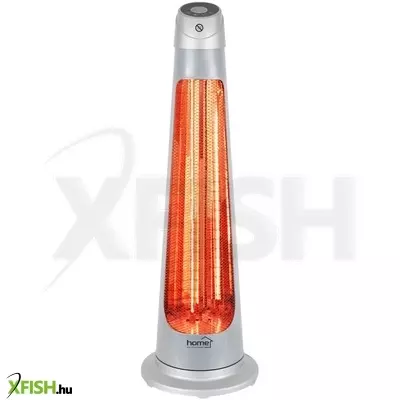 Home fk 252 álló elektromos karbon és halogén kombinált fűtőtest, 1200w/1200w, ipx4 védelem, távirányító, ezüst