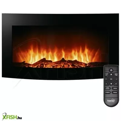 Home fkk 17 falra szerelhető elektromos látványkandalló, 1000w/2000w, heti program, távirányító, íves, fekete