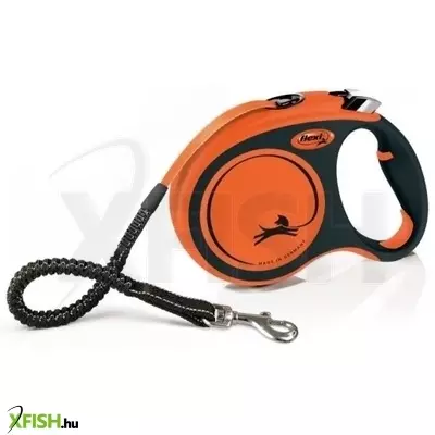 Flexi Xtreme szalagos automata póráz L 5m, narancs 35kg-ig