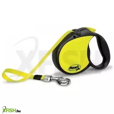 Flexi neon szalagos automata póráz S 5m 15kg-ig sárga
