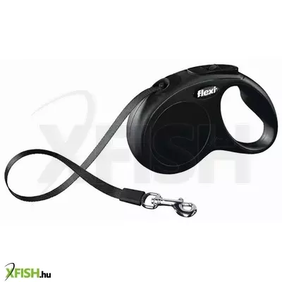 Flexi New Classic szalagos automata póráz M 5m 25kg-ig fekete