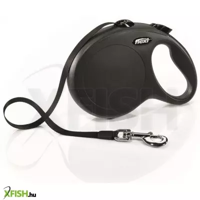 flexi new classic szalagos automata póráz 8m 50kg-ig, fekete