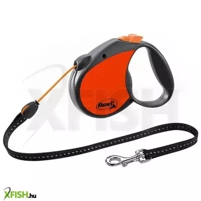 Flexi neon zsinóros automata póráz M 5m 20kg-ig narancssárga