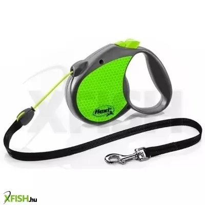 Flexi neon zsinóros automata póráz M 5m 20kg-ig zöld