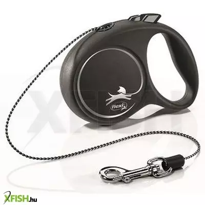 Flexi Black Design zsinóros automata póráz XS 3m 8kg-ig fekete