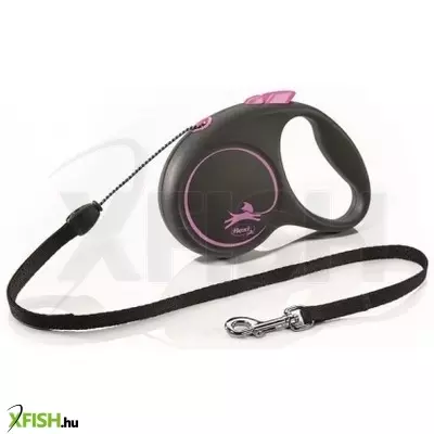 Flexi Black Design zsinóros automata póráz S 5m 12kg-ig pink