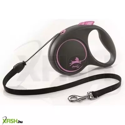Flexi Black Design zsinóros automata póráz M 5m 20kg-ig pink