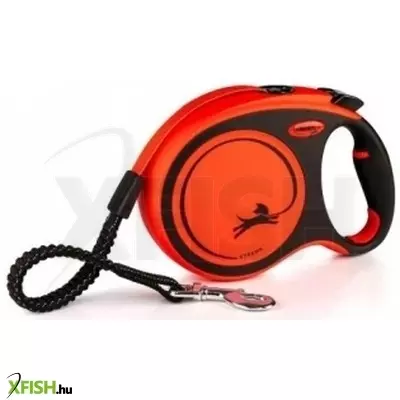 Flexi Xtreme szalagos automata póráz L 8m, narancs/fekete 55kg-ig