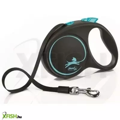 Flexi Black Design szalagos automata póráz M 5m 25kg-ig kék