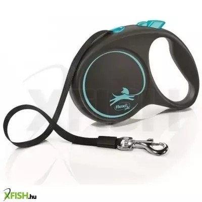 Flexi Black Design szalagos automata póráz L 5m 50kg-ig kék