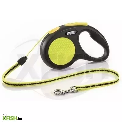 Flexi neon zsinóros automata póráz S 5m 12kg-ig sárga