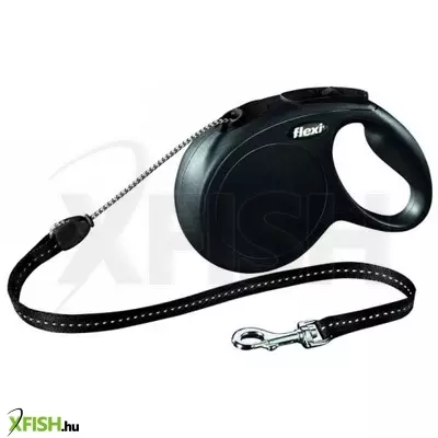 Flexi New Classic zsinóros automata póráz M 8m 20kg-ig fekete