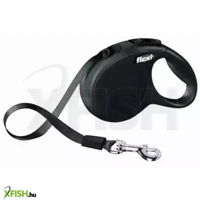 Flexi New Classic szalagos automata póráz XS 3m 12kg-ig fekete
