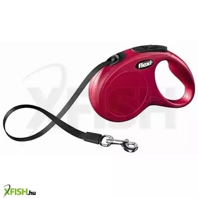Flexi New Classic szalagos automata póráz S 5m 15kg-ig piros