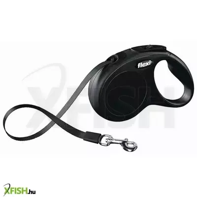Flexi New Classic szalagos automata póráz S 5m 15kg-ig fekete