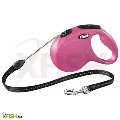 Flexi New Classic zsinóros automata póráz M 5m 20kg-ig pink