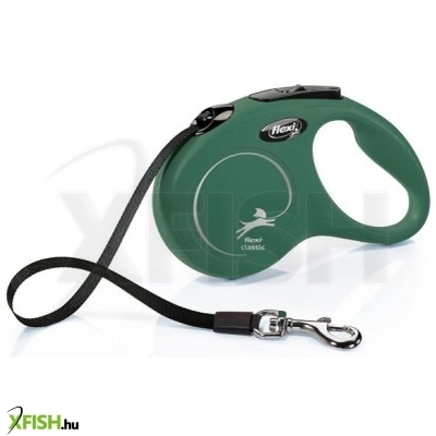 Flexi New Classic Szalagos Póráz 5m Oliva Zöld S-es