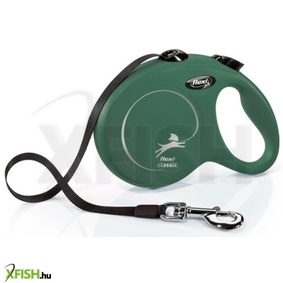 Flexi New Classic Szalagos Póráz 5m Oliva Zöld L-es