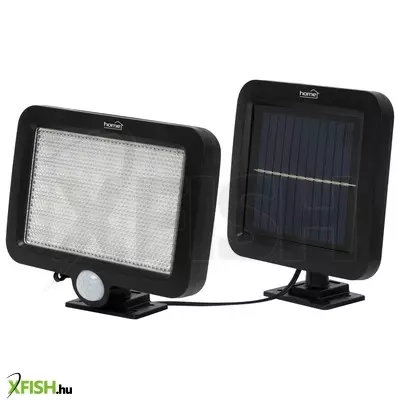 Home flp250solar napelemes LED reflektor, 250 lm, pir mozgásérzékelő, 120° 5m, 56 db hidegfehér smd led, energiatakarékos, műanyag, ip44