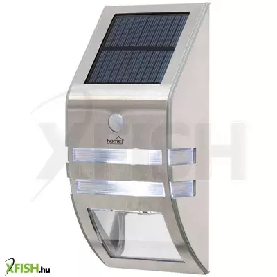 Home flp30solar napelemes LED lámpa, 30 lm, pir mozgásérzékelő, 3-5m, 2 db hidegfehér smd led, energiatakarékos, fém + műanyag, ip44
