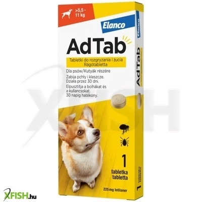 adtab rágótabletta közepes testű kutyáknak (>5,5-11 kg) 225mg