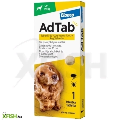 adtab rágótabletta nagy testű kutyáknak 11-22kg 450mg