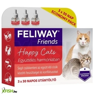 Feliway Friends Utántöltő Folyadék Párologtatóhoz Macskák Részére 3x48ml