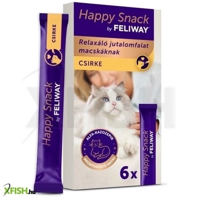 Happy Snack By Feliway Csirke Krémes Relaxáló Jutalomfalat Macskáknak 6db/csomag