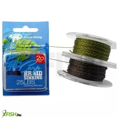Giants Fishing fonott Előkezsinór - Carp Braid Sinking 25lbs / 20m Camou Brown