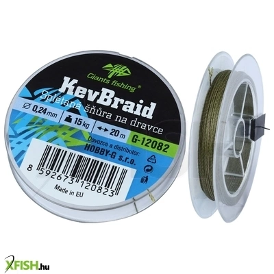 Giants Fishing Kev Braid Ragadozóhalas Előkezsinór 20m 0.24mm 15Kg